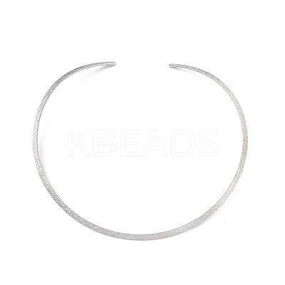 Non-Tarnish 304 Stainless Steel Floral Textured Wire Necklace Making STAS-B036-05P-1