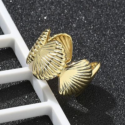 Brass Cuff Finger Rings for Women RJEW-U033-02G-1