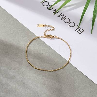 PVD Vacuum Plating 304 Stainless Steel Ball Chains Bracelets BJEW-JB06270-1