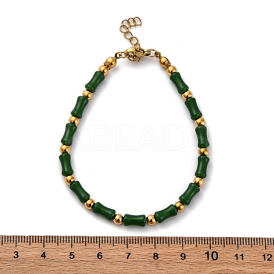 304 Stainless Steel Beaded Bracelets for Women BJEW-M056-06G-1
