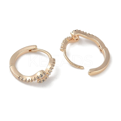 Clear Cubic Zirconia Hoop Earrings EJEW-L292-013G-1