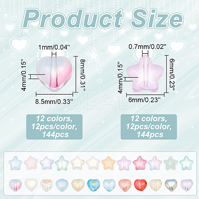 288Pcs 24 Styles Transparent & Imitation Jade & Spray Painted Glass Beads GLAA-AR0001-51-1