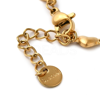 304 Stainless Steel Heart Link Chain Bracelets for Women BJEW-K237-07G-1