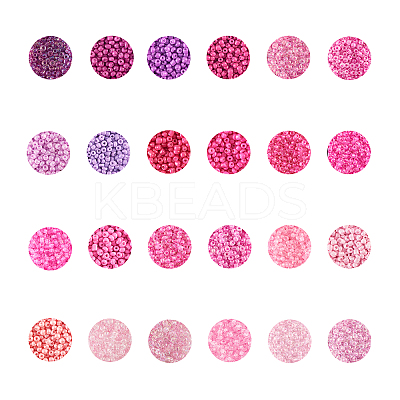 480g 24 Colors Glass Round Seed Beads SEED-CJ0001-12-1
