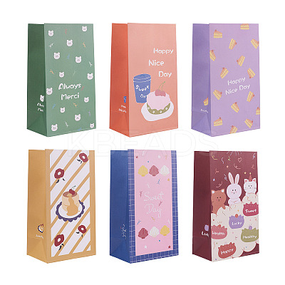 12Pcs 6 Style Rectangle Paper Bags CARB-MB0001-06-1