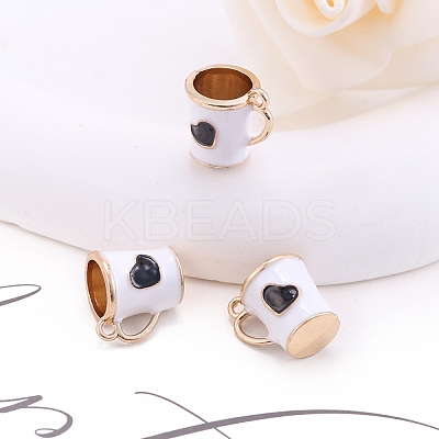 Alloy Enamel Mug Cup with Heart Miniature Ornaments PW-WG9EB43-03-1