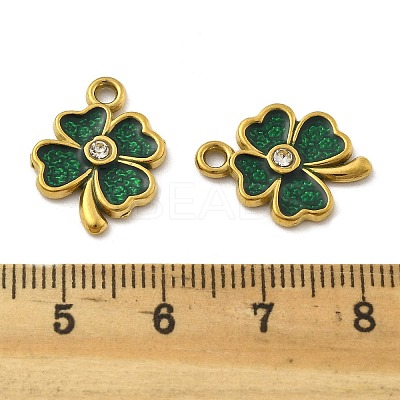 304 Stainless Steel Rhinestone Pendants STAS-D369-10G-1