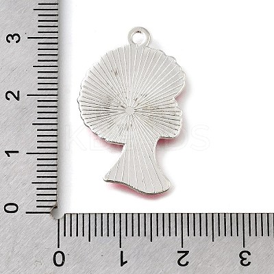Breast Cancer Pink Awareness Ribbon Theme Alloy Enamel Pendants ENAM-C026-01G-S-1