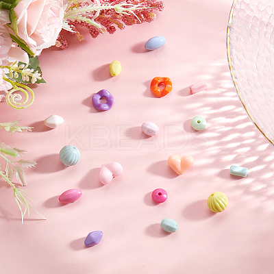 168Pcs 8 Style Opaque Acrylic Beads SACR-GA0001-03-1