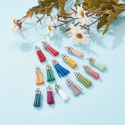 120Pcs 30 Colors  Faux Suede Tassel Pendant Decorations FIND-YW0001-14P-1