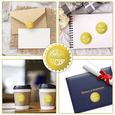 34 Sheets Self Adhesive Gold Foil Embossed Stickers DIY-WH0509-045-1