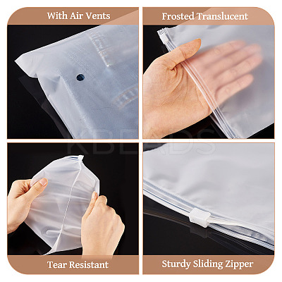 32Pcs 4 Styles Frosted PE Jewelry Zip Top Storage Bags ABAG-TA0001-30-1