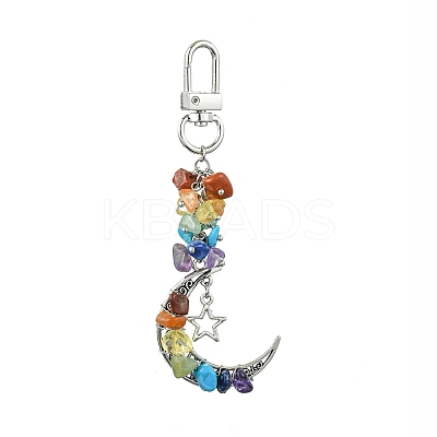 Synthetic & Natural Mixed Gemstone Pendant Decorations HJEW-JM01853-02-1