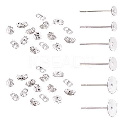 360Pcs 3 Styles 304 Stainless Steel Stud Earring Findings STAS-LP0002-14-1