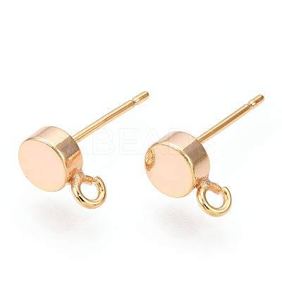 Brass Stud Earring Findings KK-WH0065-09B-G-1