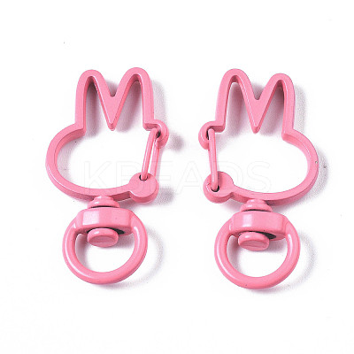 Spray Painted Eco-Friendly Alloy Swivel Snap Hooks Clasps PALLOY-T080-12J-NR-1