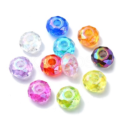 Transparent Acrylic European Beads OACR-E033-25-1