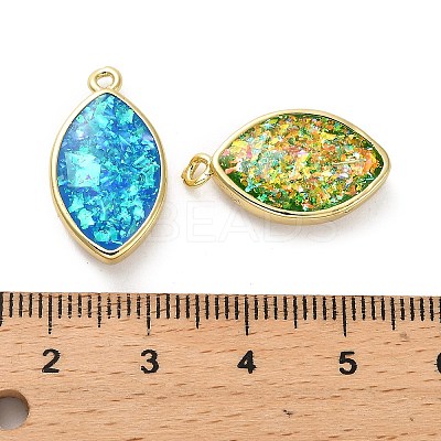 Brass Pendants with Synthetic Opal KK-A239-03G-1