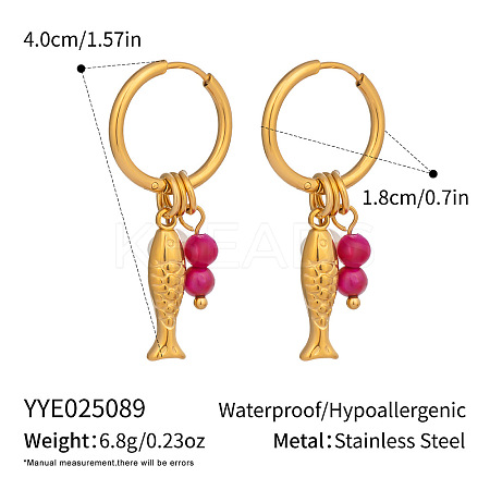 Stainless Steel Fish Hoop Earrings KV9166-2-1