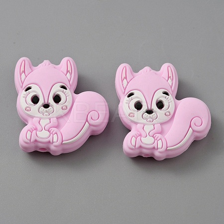 Squirrel Food Grade Eco-Friendly Silicone Beads LS-SIL-WH0012-030E-1