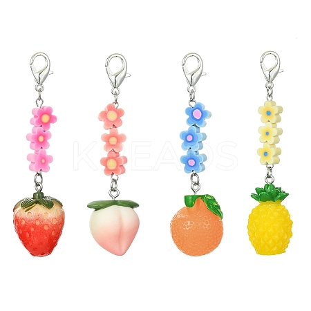 Fruit Resin Pendant Decoration HJEW-JM01554-1