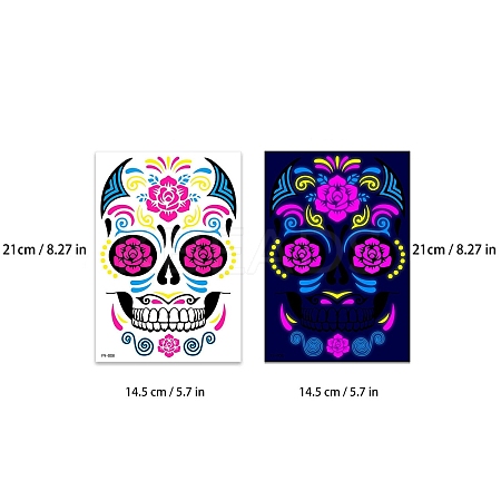 Heat Tranfer Luminous Printing Body Art Face Tattoo Sticker PW-WG23340-08-1