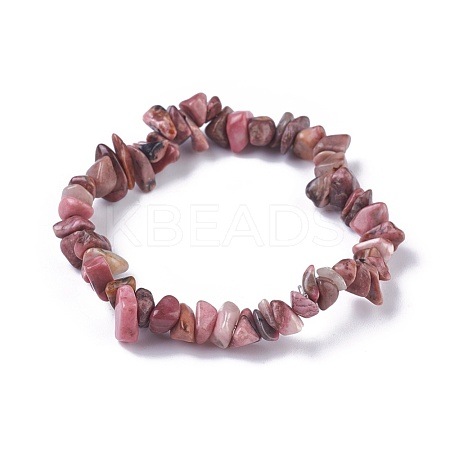 Natural Rhodochrosite Beads Stretch Bracelets BJEW-JB04152-04-1