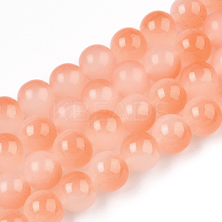 Baking Paint Imitation Jade Glass Round Bead Strands X-DGLA-N003-6mm-07-1