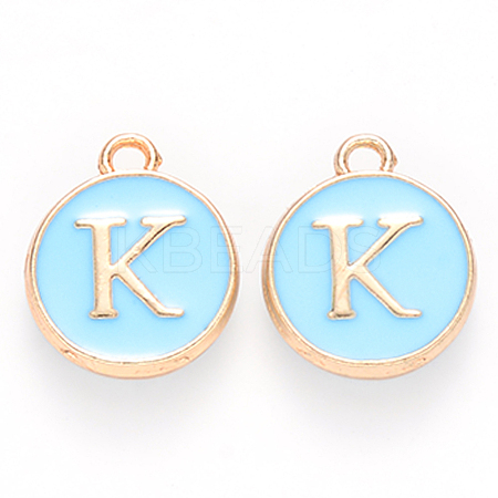 Golden Plated Alloy Enamel Charms X-ENAM-S118-04K-1