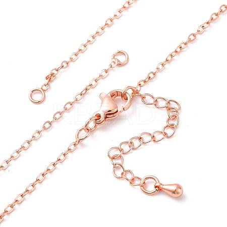 Brass Cable Chain Necklace Making NJEW-D302-80RG-1