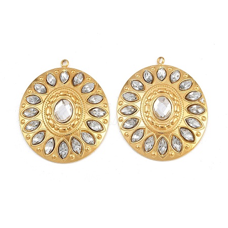 304 Stainless Steel Rhinestone Pendants STAS-I352-14G-02-1