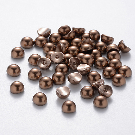 Half Round ABS Plastic Imitation Pearl Cabochons MRMJ-Q092-8mm-D02-1