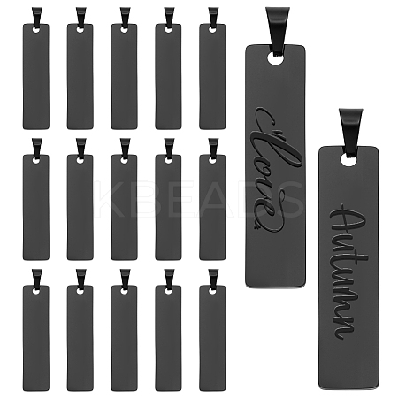 15Pcs 304 Stainless Steel Pendants STAS-ME0002-05-1