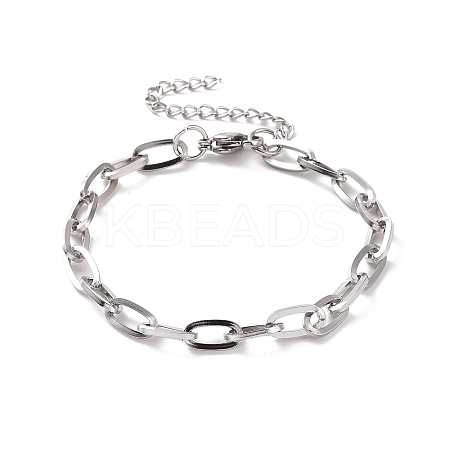 Non-Tarnish 304 Stainless Steel Cable Chain Bracelet for Men Women LS-BJEW-E031-05B-P-1