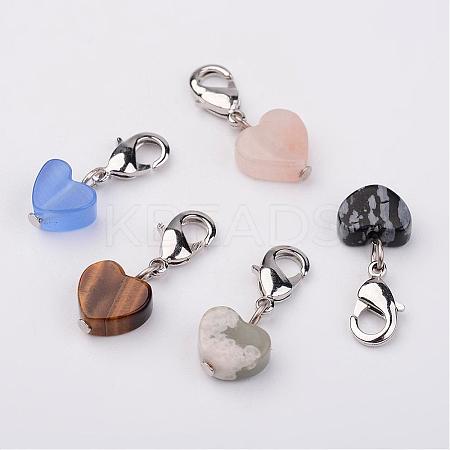 Natural & Synthetic Mixed Gemstone Pendants HJEW-JM00216-1