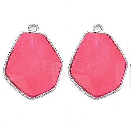 Faceted Glass Pendants PALLOY-N167-01-04P-RS-1