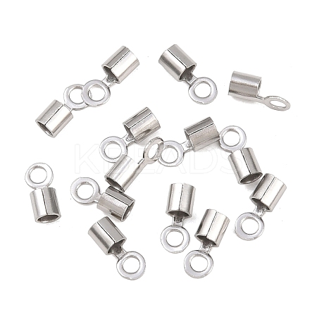 304 Stainless Steel Fold Over Crimp Cord Ends STAS-P434-05B-P-1