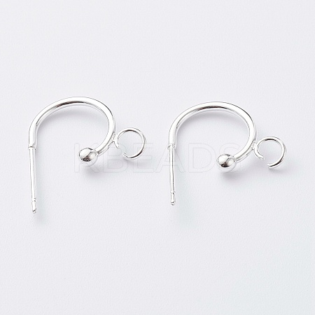 304 Stainless Steel Half Hoop Earrings LS-X-STAS-Z028-B02-S-1