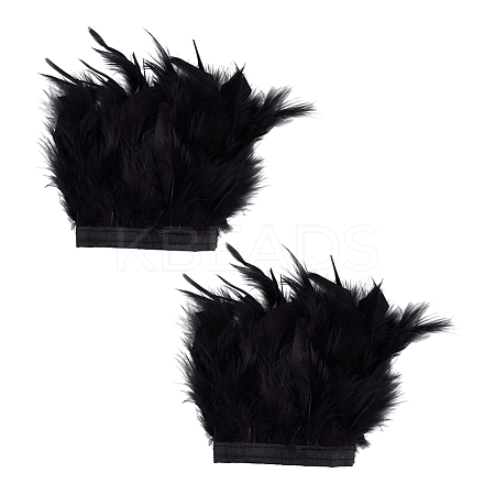 Rooster Feather Trim Clothing Cuffs Decoration AJEW-WH0696-197A-1