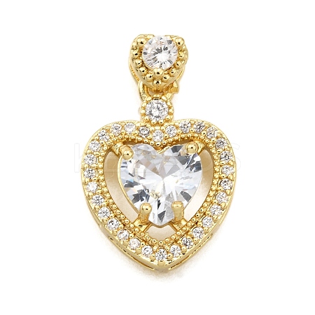 Brass Micro Pave Cubic Zirconia Pendants KK-K401-07A-01-1