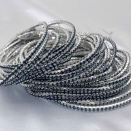 Brass Rhinestone Tennis Bracelets WG6EB7A-14-1