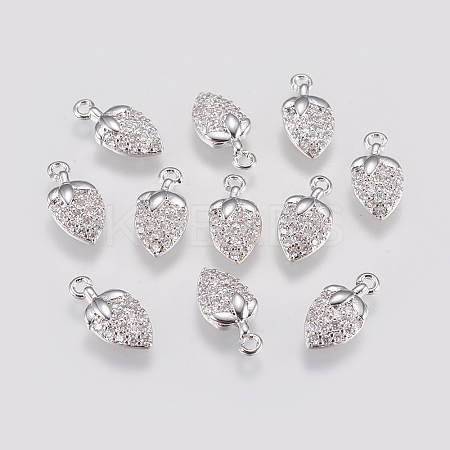 Brass Micro Pave Cubic Zirconia Charms LS-KK-A144-044P-1