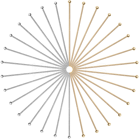 200Pcs 2 Colors 304 Stainless Steel Ball Head pins STAS-SC0007-82-1