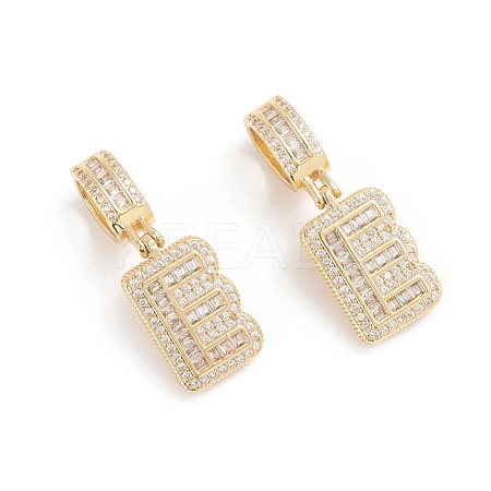 Brass Micro Pave Cubic Zirconia Pendants ZIRC-G165-13G-E-1