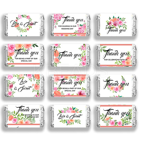 Leaf Paper Self Adhesive Mini Candy Bar Wrappers DIY-WH0604-004-1