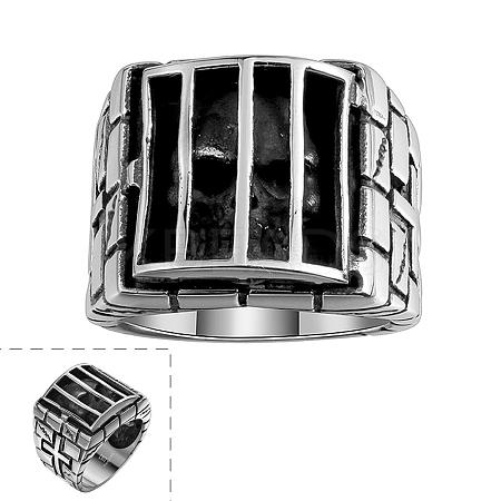 Punk Rock Style Unisex 316L Surgical Stainless Steel Cage Finger Rings RJEW-BB05876-8-1