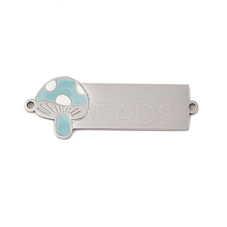 304 Stainless Steel Sky Blue Enamel Connector Charms STAS-P377-14P-A-1