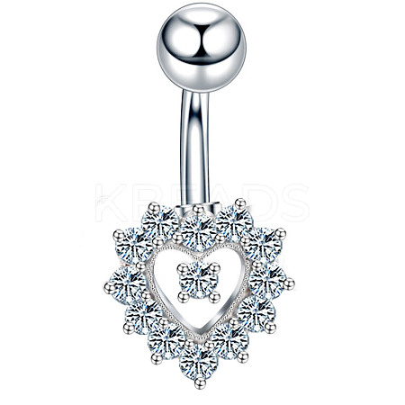 Clear Cubic Zirconia Belly Button Rings WG9960A-07-1