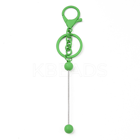 Spray Painted Alloy Bar Beadable Keychain for Jewelry Making DIY Crafts KEYC-A011-02D-1