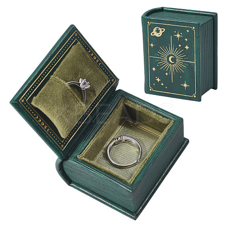 Book Shaped PU Leather Tie Clip Storage Boxes CON-CA0001-034C-1